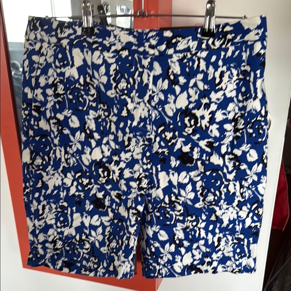 Mario Serrani Italy: Floral Blue and White Shorts: size 8